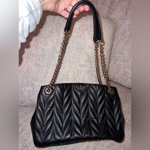 Kate Spade Black Quilted Chain Shoulder Bag